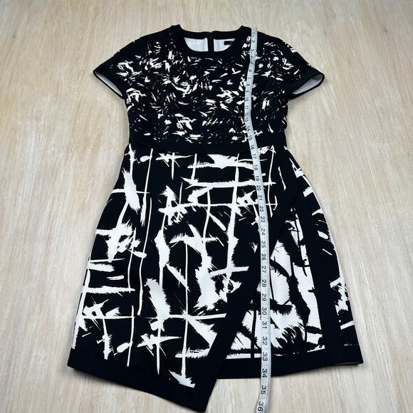 BCBGMaxazria Raquel Asymmetrical Hem Short Sleeve Party Mini Cocktail Dress 4 - Picture 8 of 14